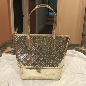 Kate Spade metallic tote bag