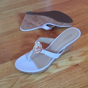 Michael Kors leather cork wedges