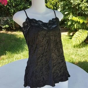 NWOT Black Lace Trimmed Cami Top