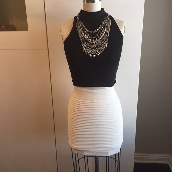BCBGeneration white body con ruffled skirt