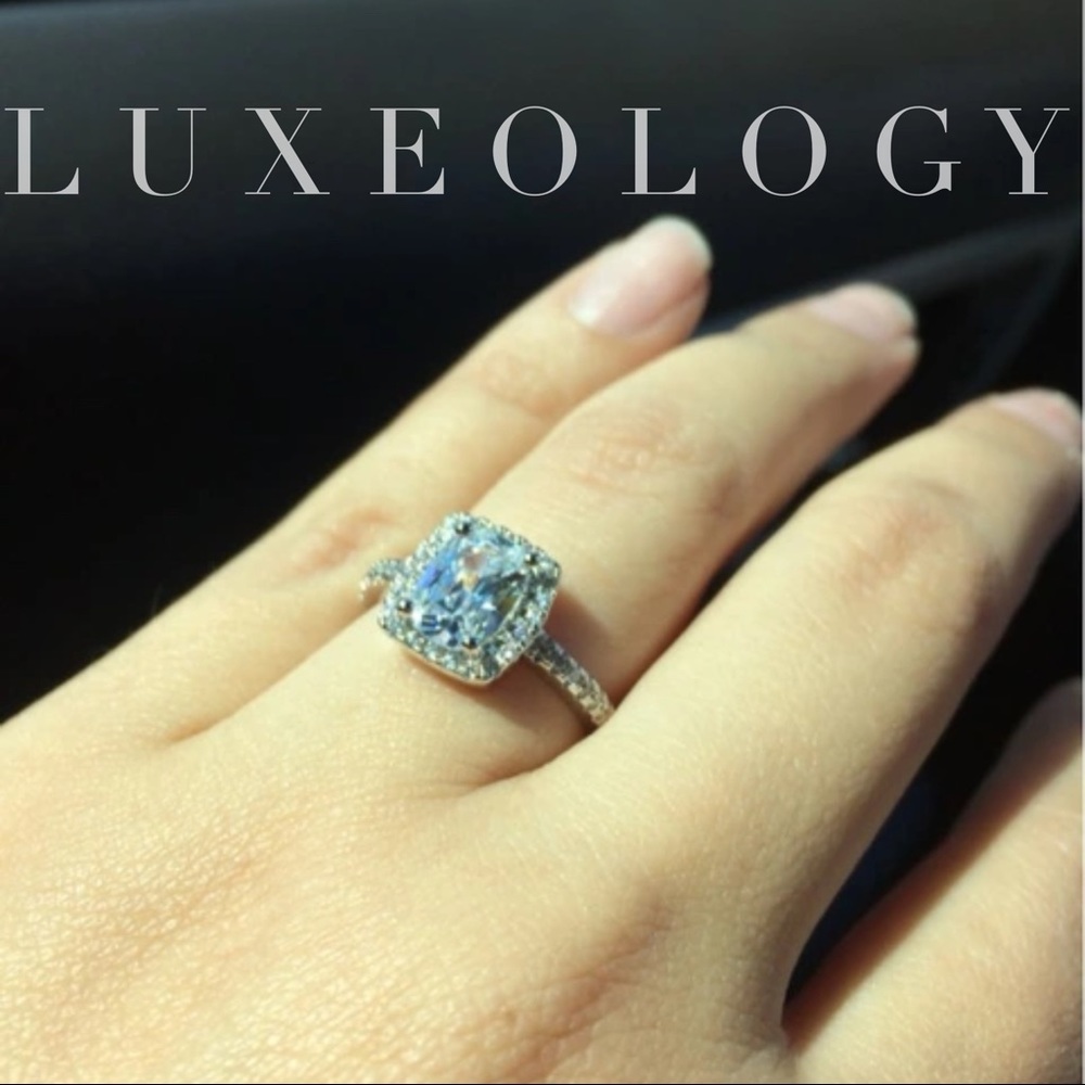 "Lea" 2ct Cushion Cut Halo Ring SZ 8