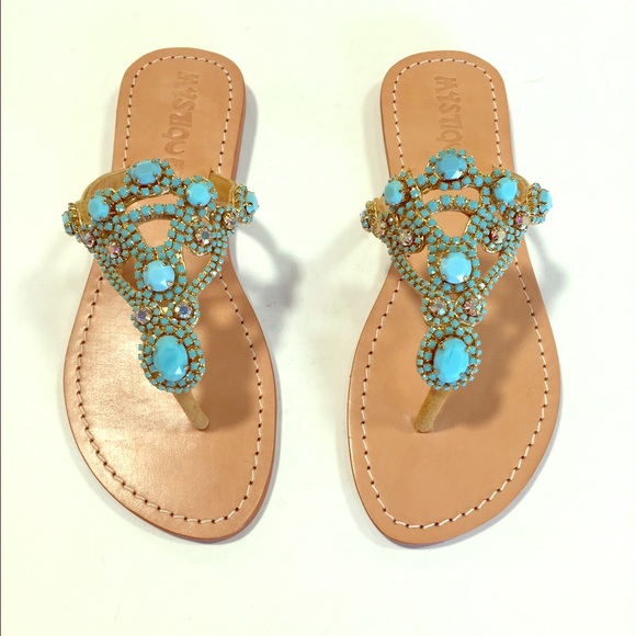 HP 🎉🎈🎉🎈 turquoise embellished sandals