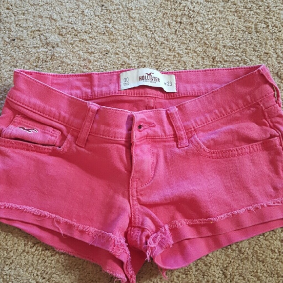 Hollister pink jean shorts