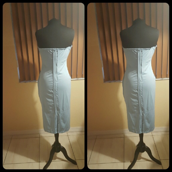 Final price. STRAPLESS CHEST MIDI DRESS - Picture 3 of 4