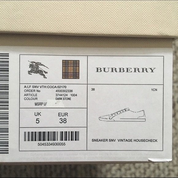 🚫SOLD Burberry Canvas Sneakers - Picture 3 of 4
