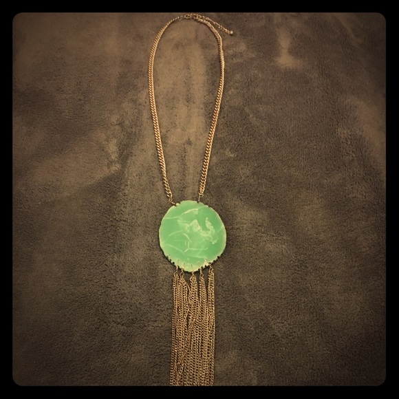 Aqua Stone Silver Necklace! - Picture 1 of 1