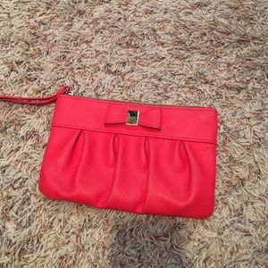 Tiny Bow Coral Wristlet