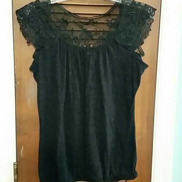 Black blouse wirh lace top