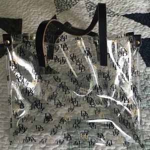 Dooney and Bourke clear lunch tote black and gold