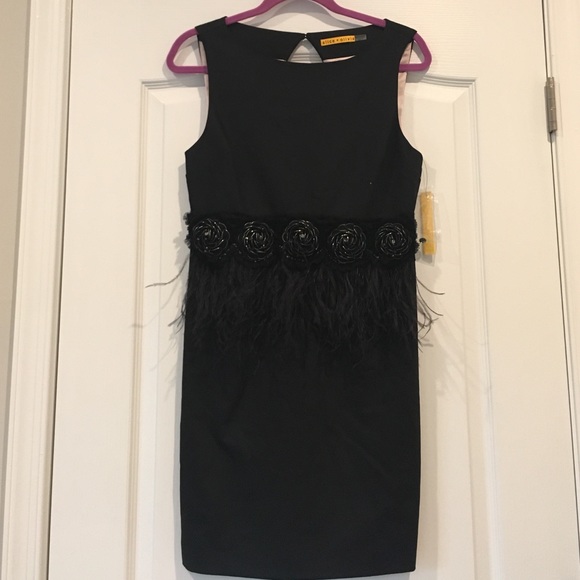 BRAND NEW Alice + Olivia black peplum dress