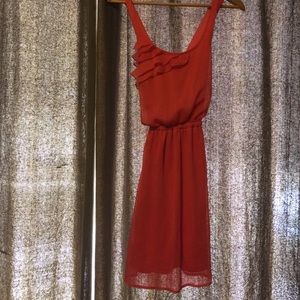 Salmon colored semi formal dress