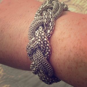Silver braided bracelet