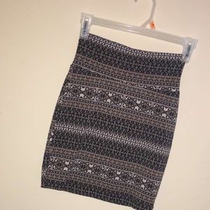Brow tribal print skirt