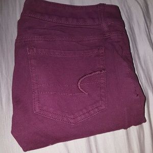Burgundy skinny pants
