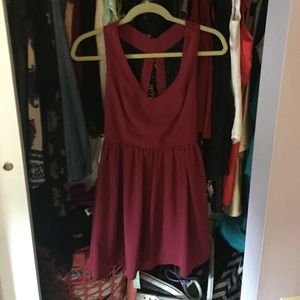 Tobi Burgundy dress with lace