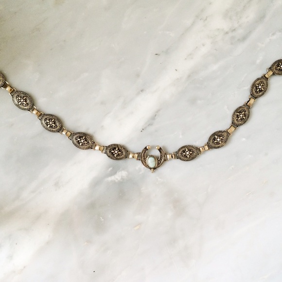 SUPER SALE Turquoise Choker Necklace in Gold - Picture 2 of 2