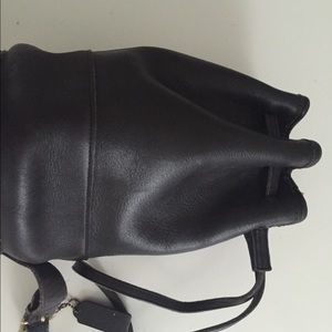 Authentic black leather Coach bag
