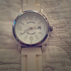 Oversized white Dooney and Bourke watch.