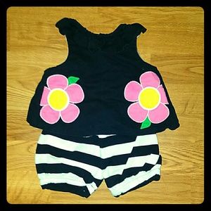 Mud Pie black criss cross back top with bloomers