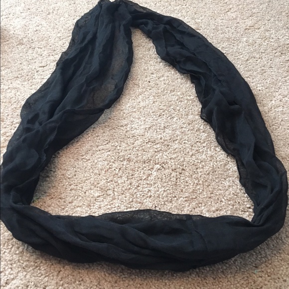 Sheer black infinity scarf