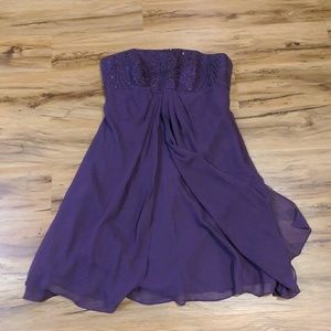 Purple Strapless Dress