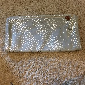 Clare Vivier Foldover Clutch Suede in Star Print