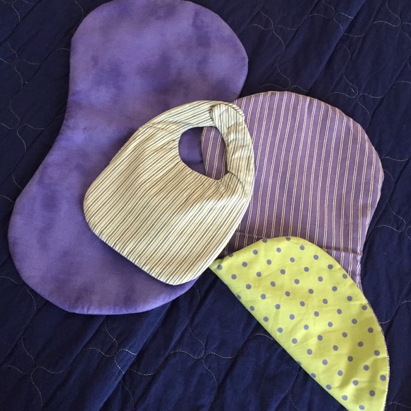 2 burp cloths and a bib