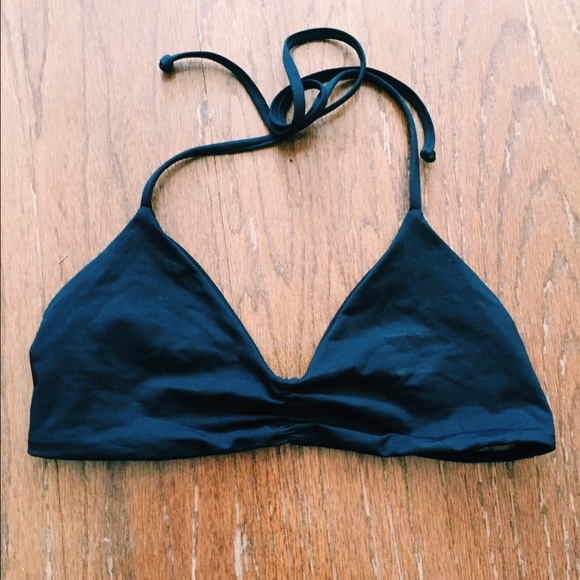 L Space plain black halter top