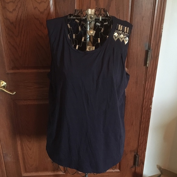 J. CREW navy jewel top