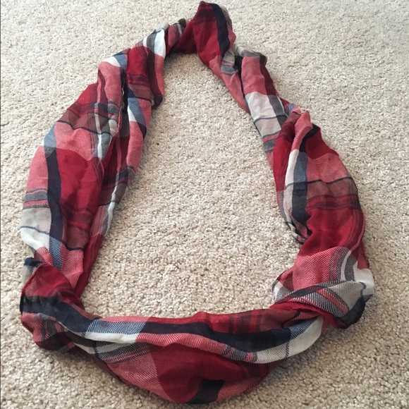 Flannel patterned infinity scarf