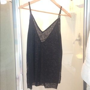 Black high low tank