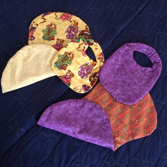 Handmade Burp cloth and bib set