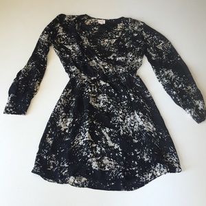 Silk Parker dress: black and white print