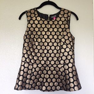 Vince Camuto A-Line Dot Jacquard Blouse