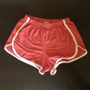 Orange and White Lisette Shorts Brandy Melville