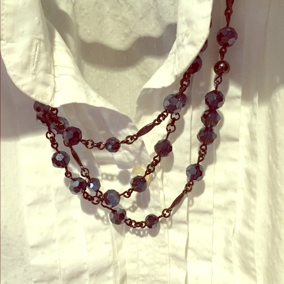 Midnight blue and black beaded necklace