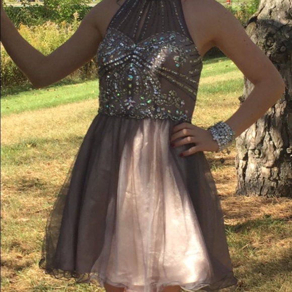 Homecoming dress-silver stoned!