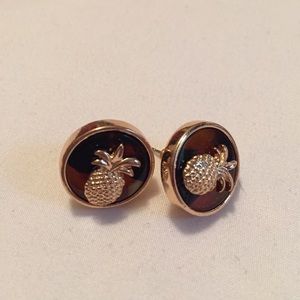 Tortoise and Gold Pineapple earrings