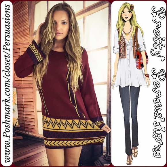 LAST 1 SALE❗️Knitted Chevron Striped Sweater Dress - Picture 2 of 4