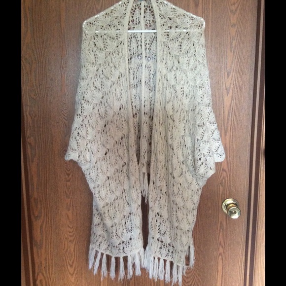 Boho Knitted kimono or swim coverup
