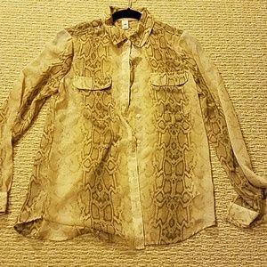 Old Navy Snake Taupe Snake Top S