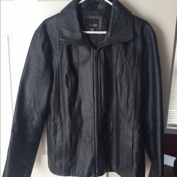 Black leather coat