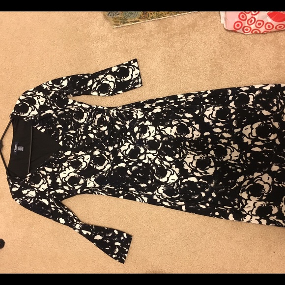Women's black and white wrap dress
