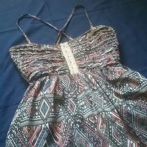Billabong Aztec Criss Cross Back Babydoll Dress