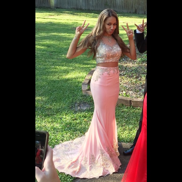 two piece prom dress. gorgeous detail. SOLD.