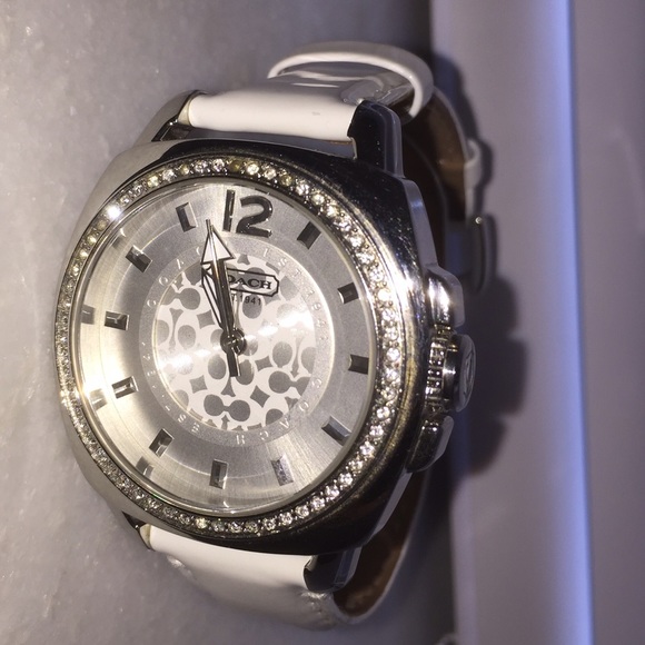 COACH white Leather watch