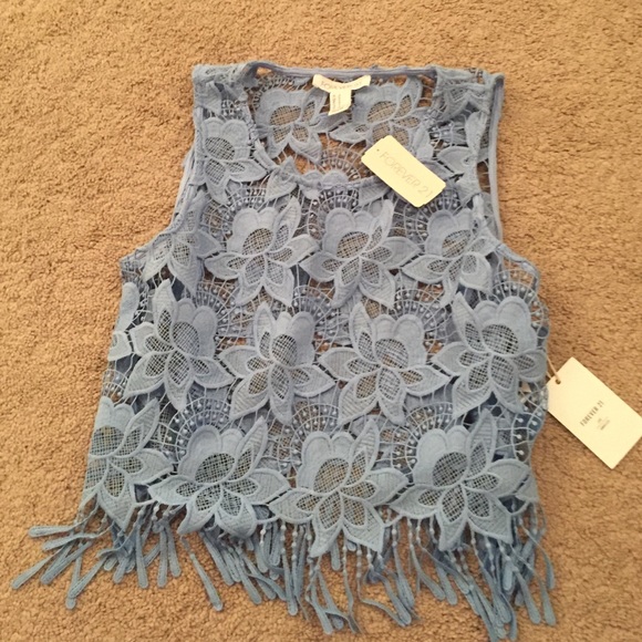 Light blue crochet top