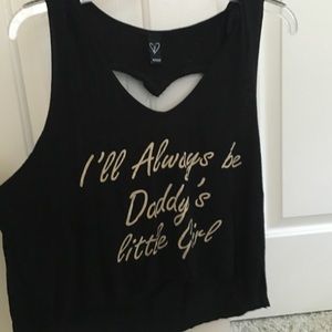 "Daddy's little girl" tank with heart cut out