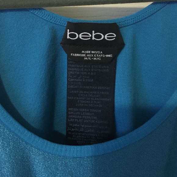 Teal spandex Bebe dress - Picture 2 of 3