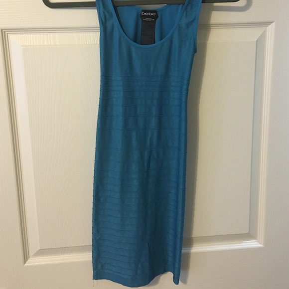 Teal spandex Bebe dress - Picture 3 of 3